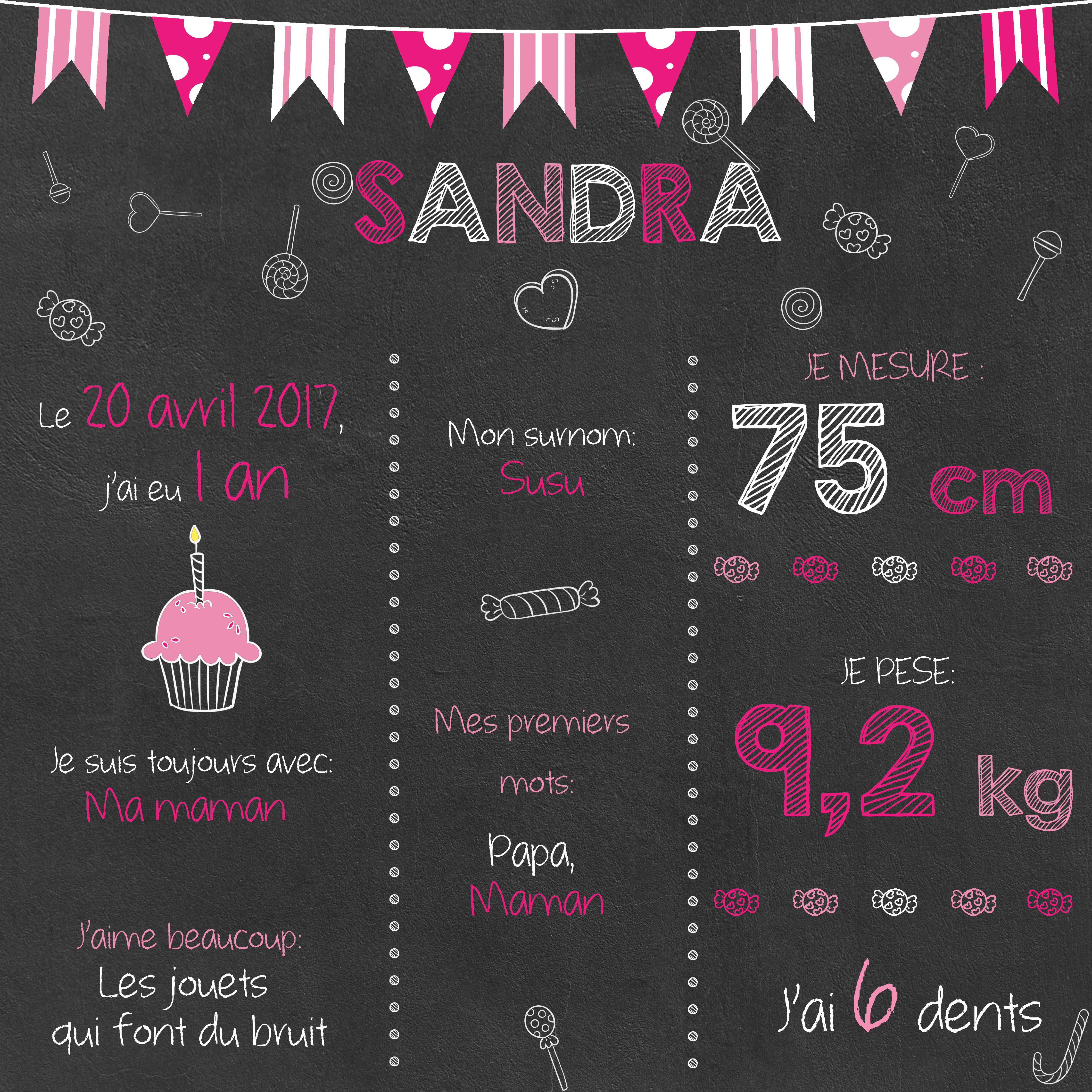 Votre chalkboard personnalisé pour votre séance smash the cake