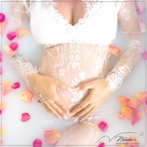Shooting photos grossesse bain de lait