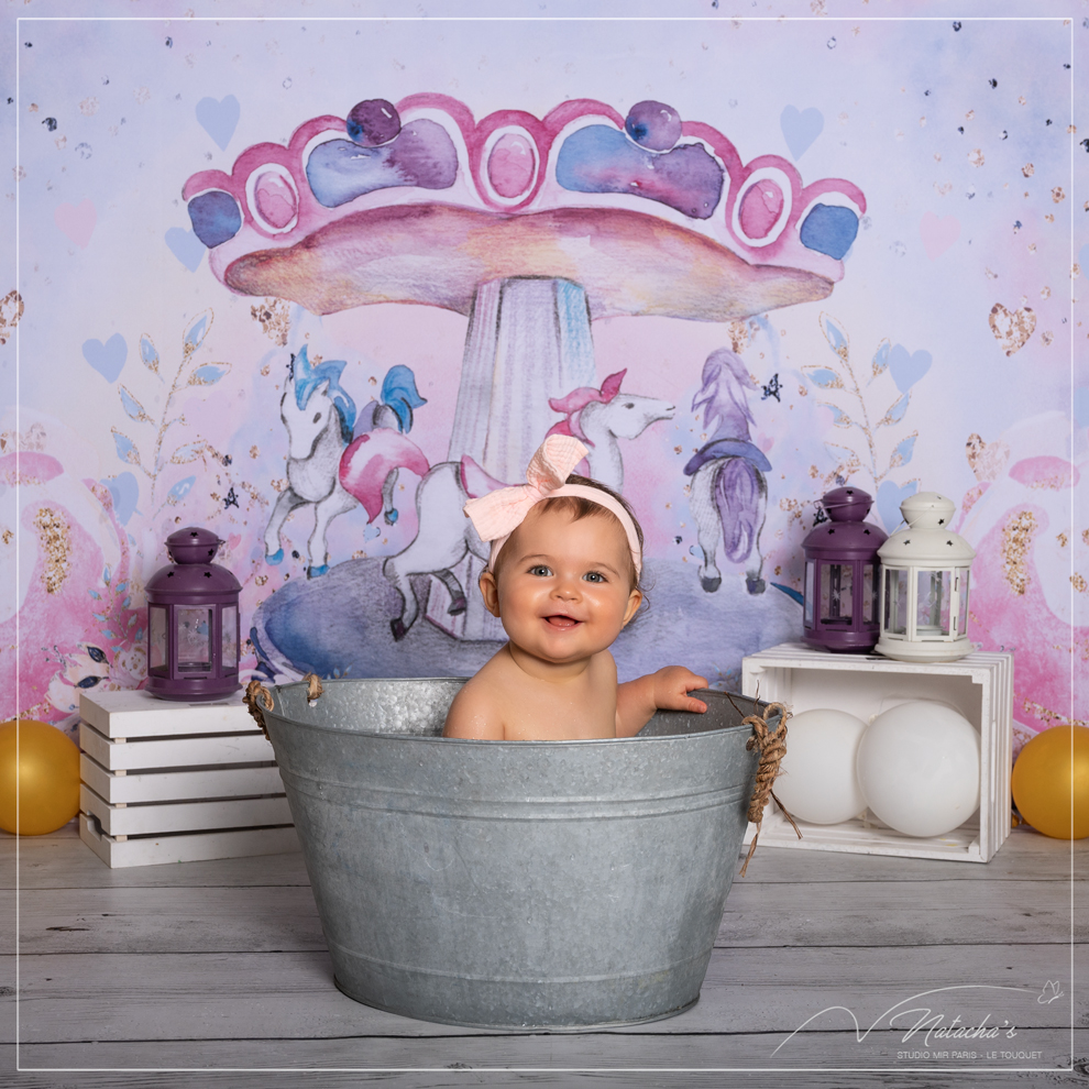 Séance photo d’enfant dans le bain dans le Val-de-Marne