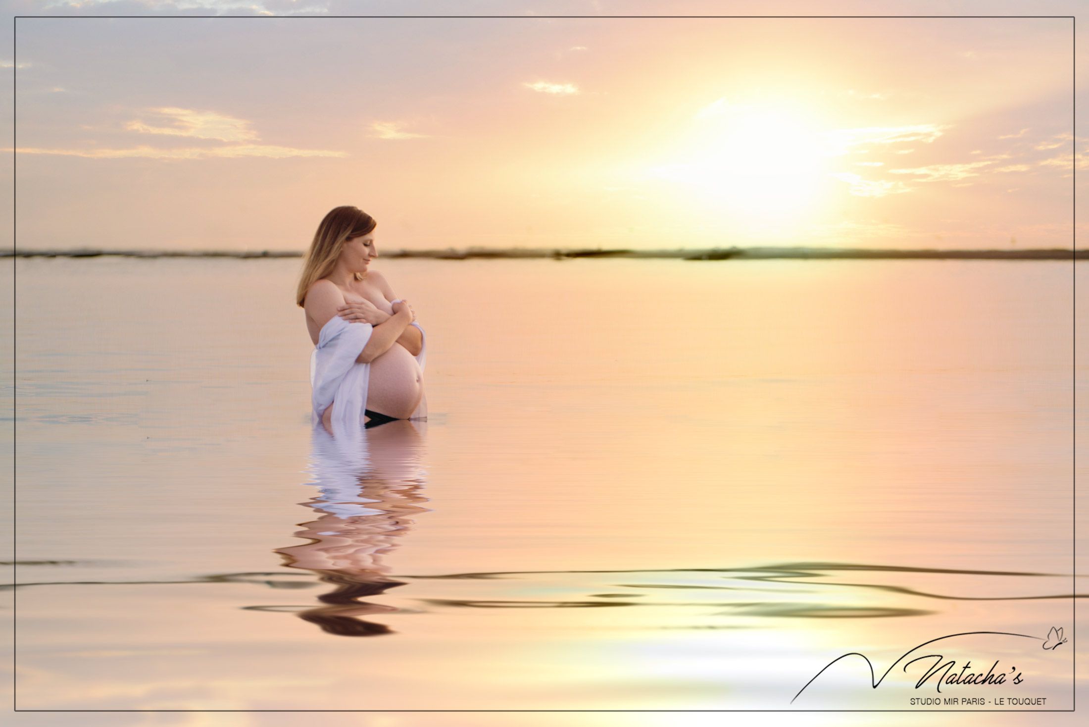 Shooting grossesse sur la plage du Touquet