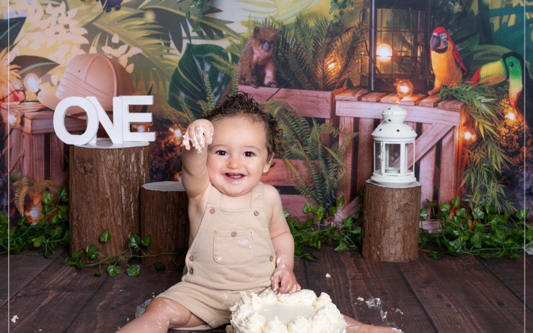 Séance photo Cake Smash jungle dans le Val de Marne