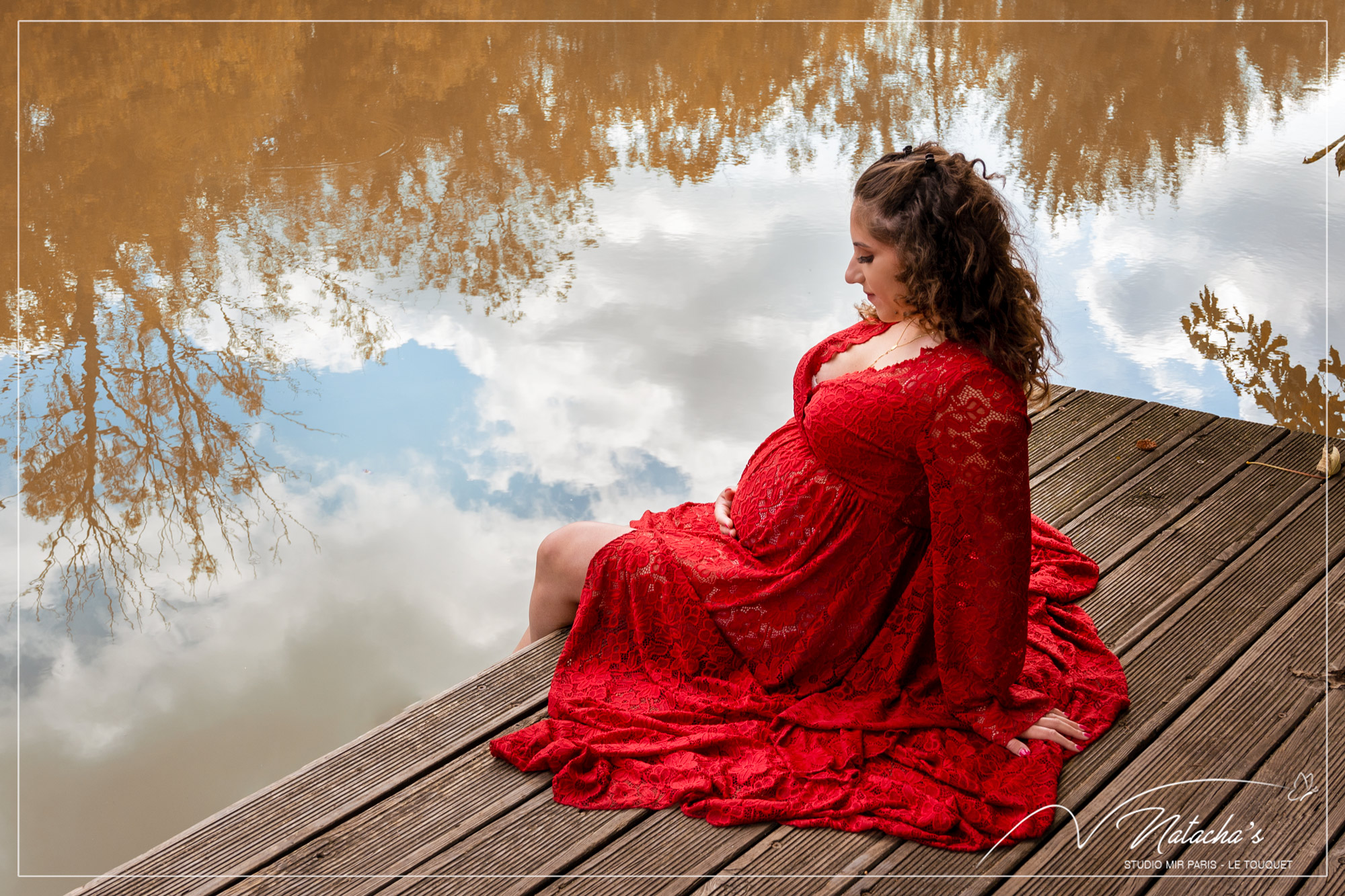 Shooting grossesse aux couleurs d'automne en Île de France