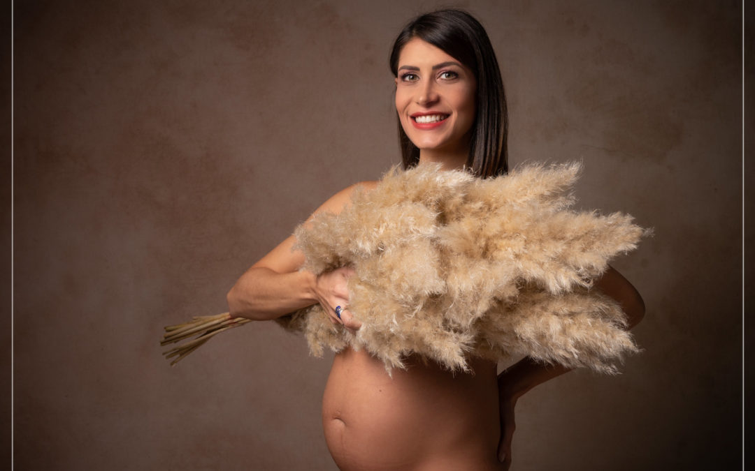 Shooting grossesse avec pampas au Touquet dans les Hauts-de-France